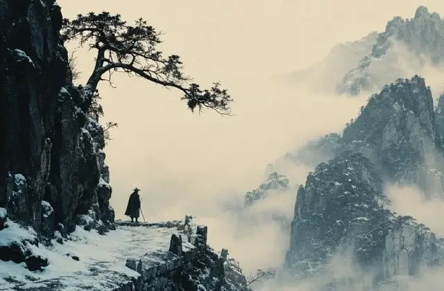 边塞家书题材剧场配图：关山飞雪，一封家书抵过十年光阴。